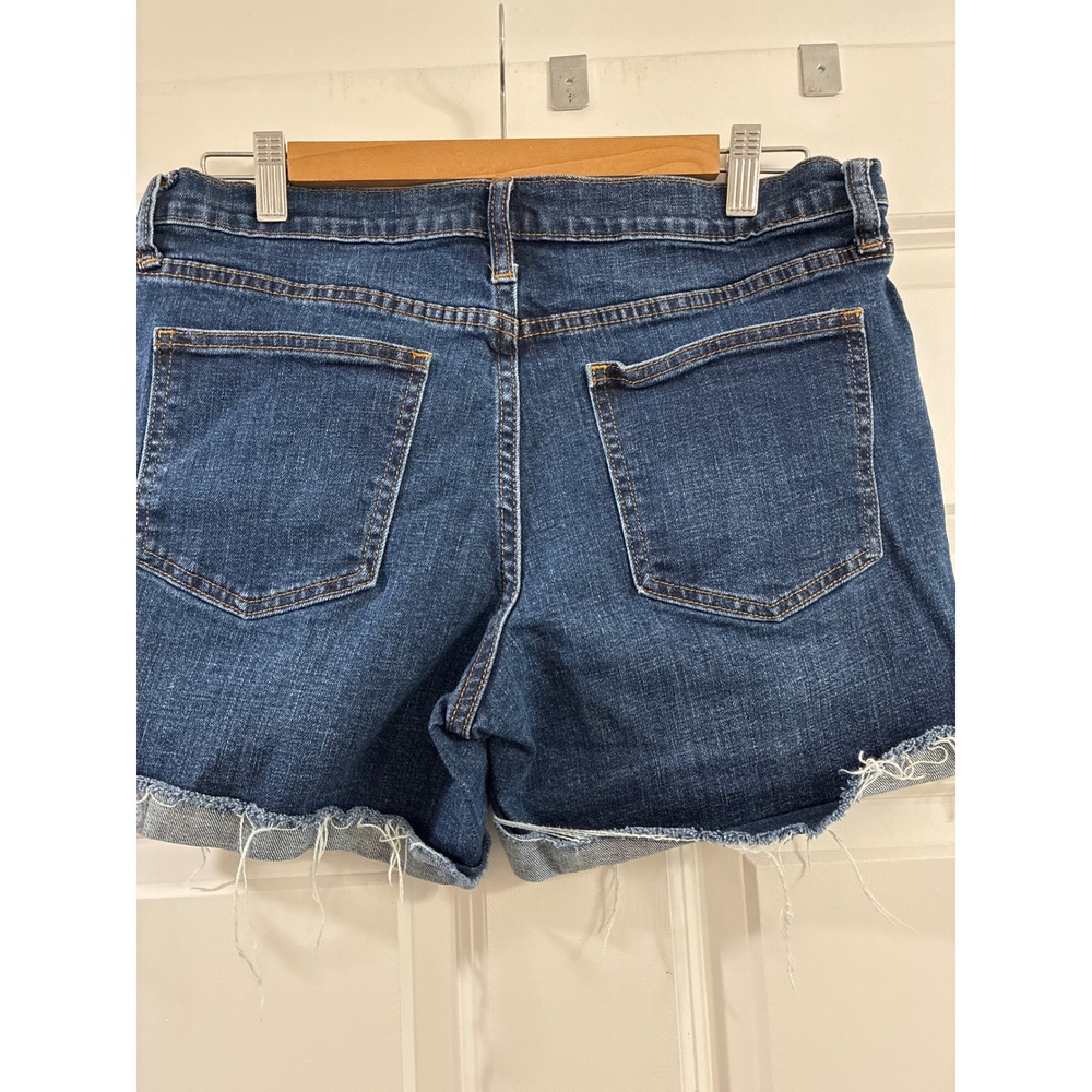 Gap Denim Womens 29 5 Inch Short Dark Wash Raw Hem Stretch Jean Shorts 0110 - Picture 3 of 7
